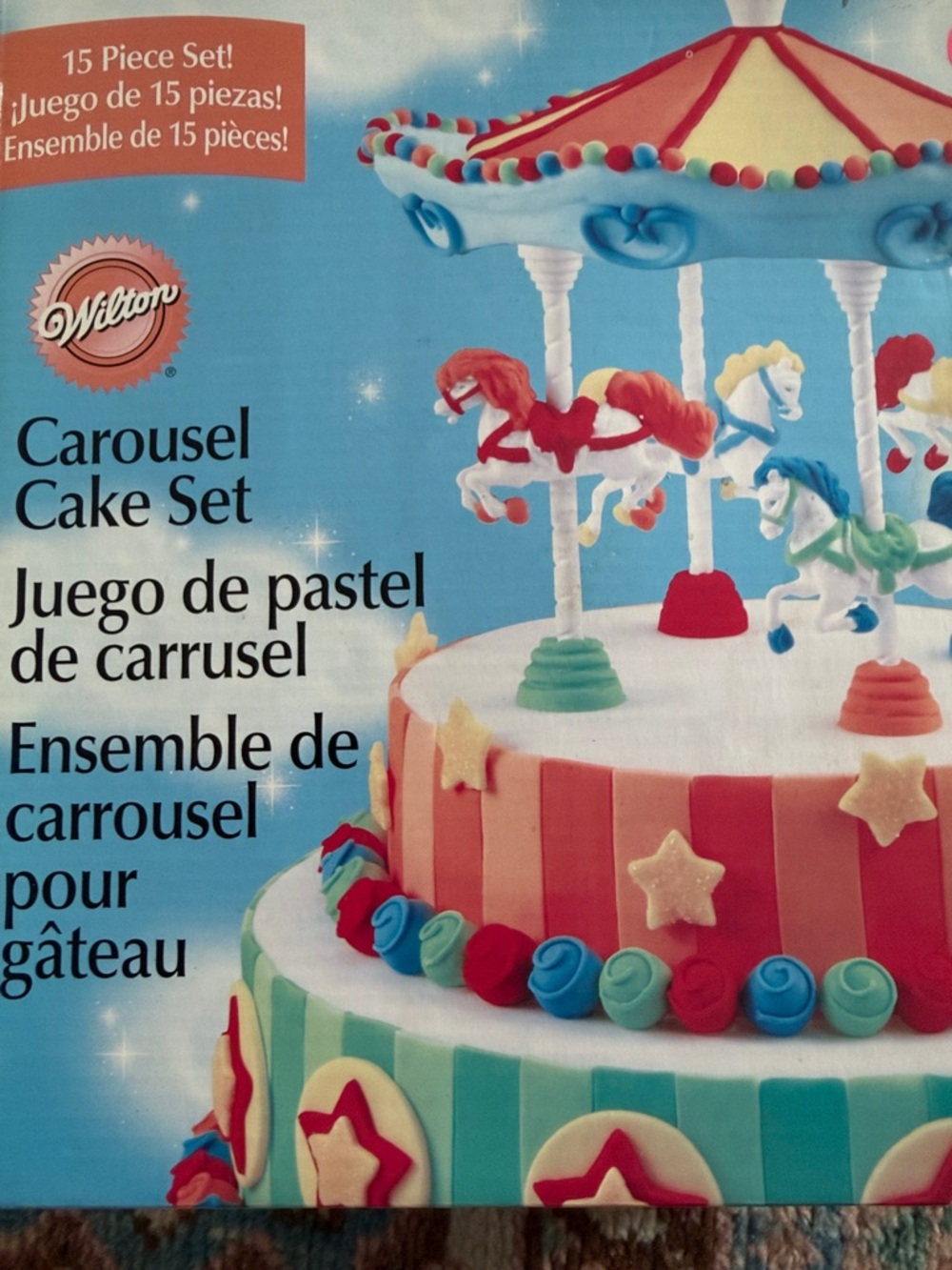 Wilton Carousel Cake Set - Red, Blue, Green, Yellow, Cream